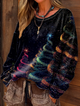 Women's Glitter Christmas Tree Print Casual Long Sleeve T-shirt