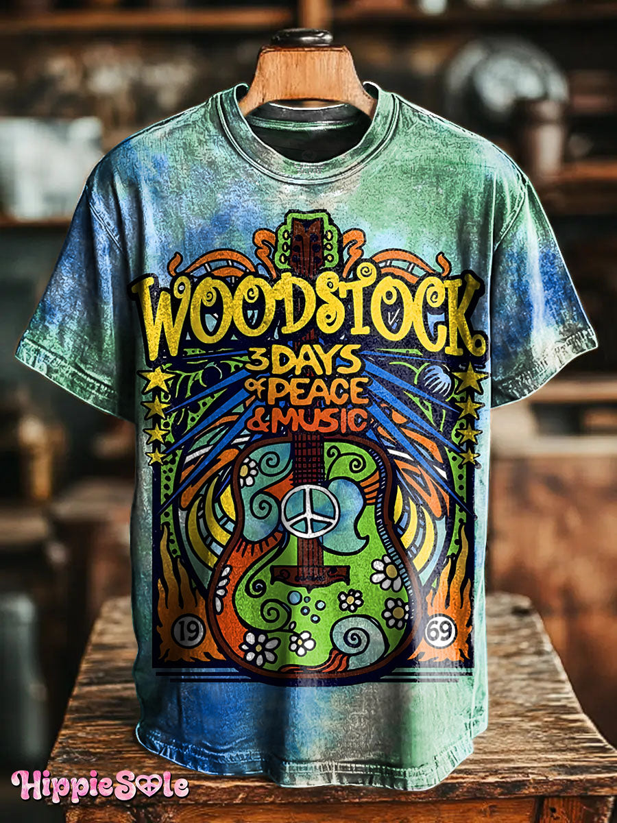 Unisex Vintage Hippie Music Woodstock Art Print Casual Sweatshirt